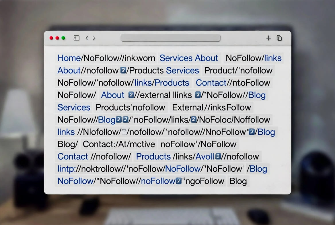 Ejemplo de enlaces nofollow en una lista Ejemplo de enlaces nofollow en una lista